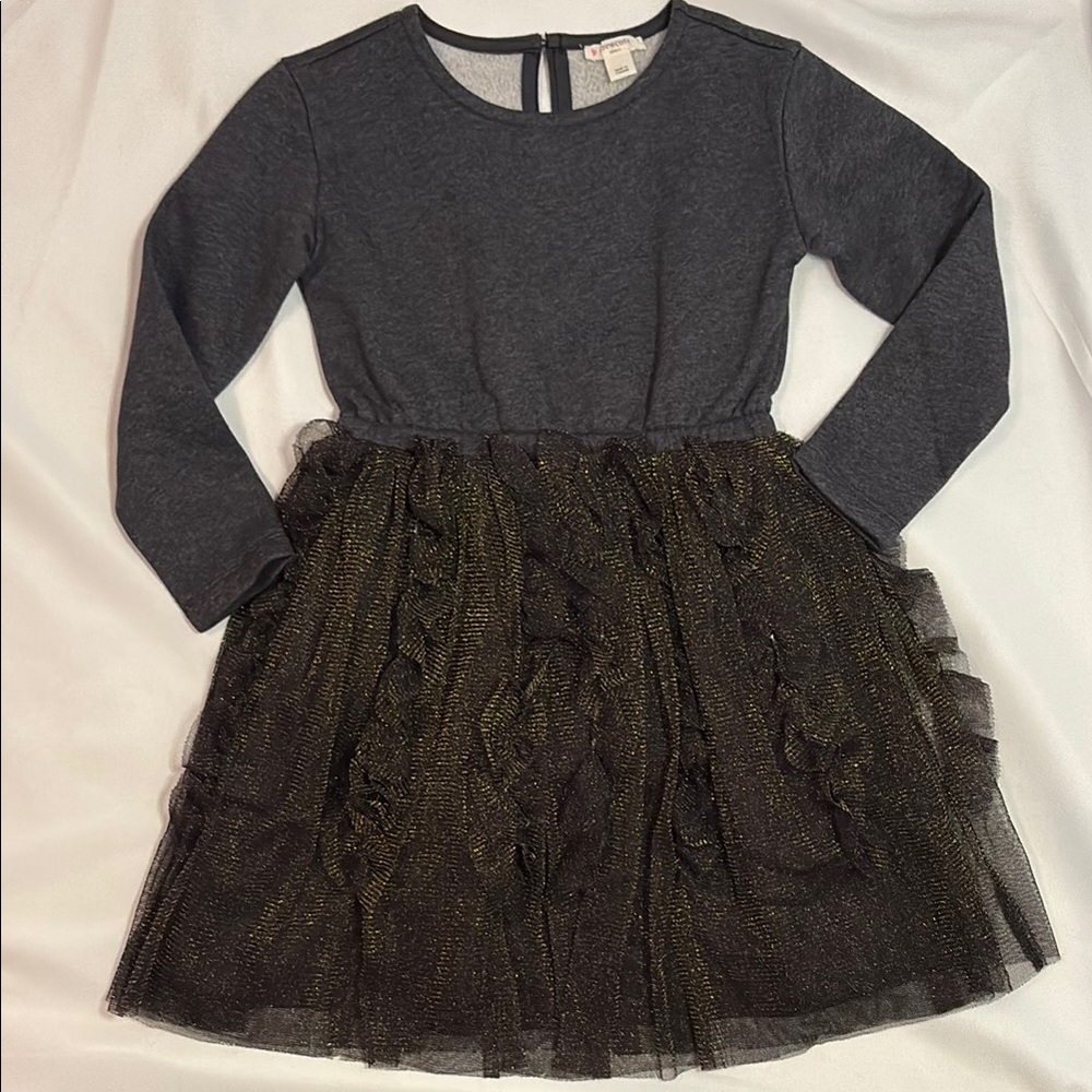 Crewcuts Gray and Black Fit and Flare Dress